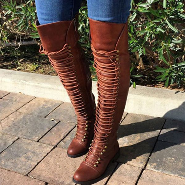 fashion long boots women spring/autumn plus size 42-43 pu hoof heels over the knee boots ladies round toe cross-tied, Black
fashion long boots women spring/autumn plus size 42-43 pu hoof heels over the knee boots ladies round toe cross-tied, Black
