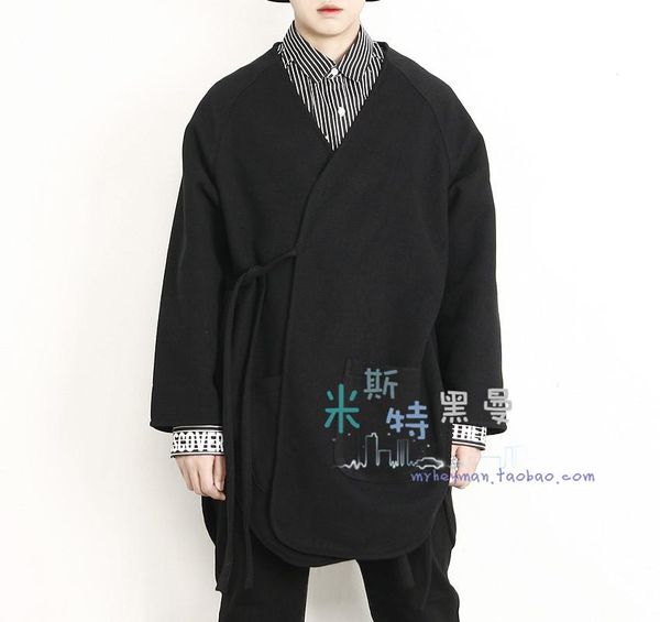 qiu dong fastens woollen kimono cocoon shape coat individual character side fork does not buckle loose cardigan windbreaker, Tan;black
qiu dong fastens woollen kimono cocoon shape coat individual character side fork does not buckle loose cardigan windbreaker, Tan;black
