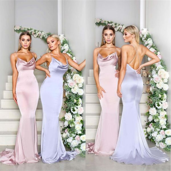 backless women new summer bridesmaids dresses matte satin mermaid spaghetti straps long wedding guest party evening gowns bd8926, White;pink
backless women new summer bridesmaids dresses matte satin mermaid spaghetti straps long wedding guest party evening gowns bd8926, White;pink