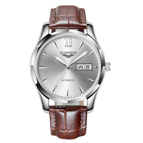 guanqin automatic mechanical men watch tungsten steel luminous watches date calendar japanese movement watch with leather strap j190706, Slivery;brown
guanqin automatic mechanical men watch tungsten steel luminous watches date calendar japanese movement watch with leather strap j190706, Slivery;brown