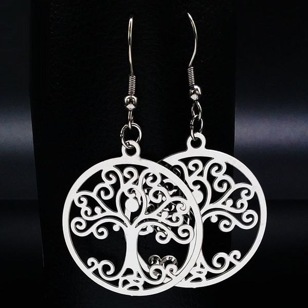 2019 silver color stainless steel tree of life drop earrings for women round earrings for women jewelry aretes de mujer e612144
2019 silver color stainless steel tree of life drop earrings for women round earrings for women jewelry aretes de mujer e612144