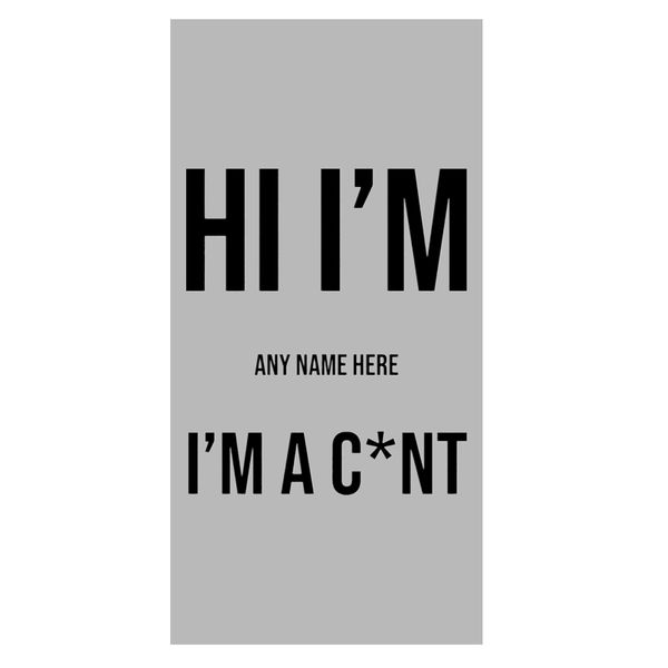 7 colors black white personalised i'm a c*nt microfibre beach towel funny joke gift humor custom sport bath gym towel for adult
7 colors black white personalised i'm a c*nt microfibre beach towel funny joke gift humor custom sport bath gym towel for adult