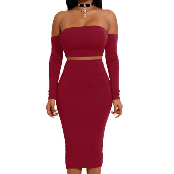 2019 new fashion women two pieces set off shoulder lace up back long sleeve backless crop bodycon pencil skirt set, White
2019 new fashion women two pieces set off shoulder lace up back long sleeve backless crop bodycon pencil skirt set, White