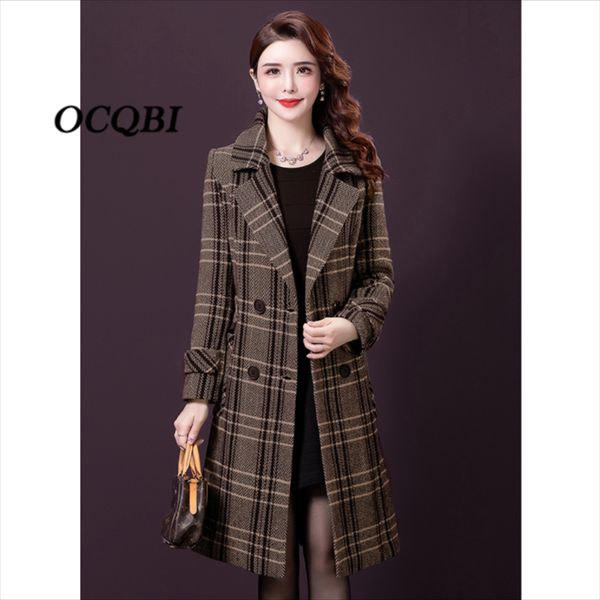 plu size coat 2019 women winter wool coat long plaid elegant fashion vintage korean pockets, Black
plu size coat 2019 women winter wool coat long plaid elegant fashion vintage korean pockets, Black