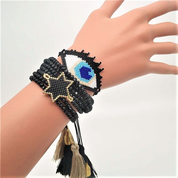 zvzo evil eye bracelet delica miyuki bracelet women men star pulseras mujer mode 2019 jewelry black crystal tassel handmade, Golden;silver
zvzo evil eye bracelet delica miyuki bracelet women men star pulseras mujer mode 2019 jewelry black crystal tassel handmade, Golden;silver