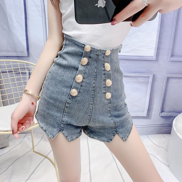 2019 streetwear summer denim shorts women high waist ladies double-breasted jeans shorts plus size loose blue black short femme, White;black
2019 streetwear summer denim shorts women high waist ladies double-breasted jeans shorts plus size loose blue black short femme, White;black