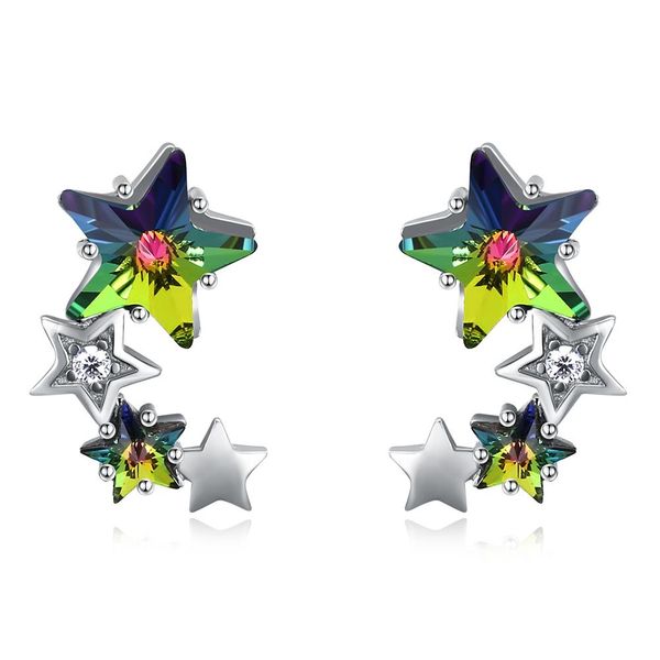 small fresh earrings crystal from swarovski elements multicolor four stars sterling silver stud earring stylish birthday prom gift potala24b, Golden;silver
small fresh earrings crystal from swarovski elements multicolor four stars sterling silver stud earring stylish birthday prom gift potala24b, Golden;silver
