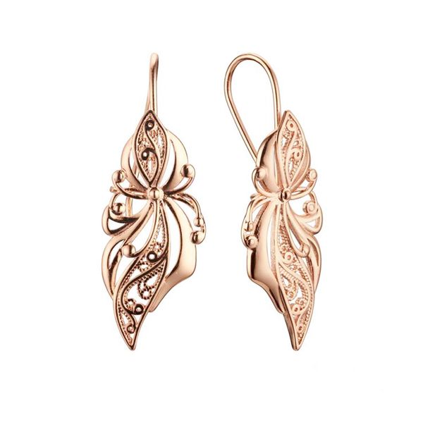 fj women girls 585 rose gold color plant geometry leaf earring drop dangle earrings, Silver
fj women girls 585 rose gold color plant geometry leaf earring drop dangle earrings, Silver