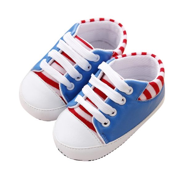 infant baby striped pu shoe toddler boy girl lacing crib shoes 0-12 months 
infant baby striped pu shoe toddler boy girl lacing crib shoes 0-12 months