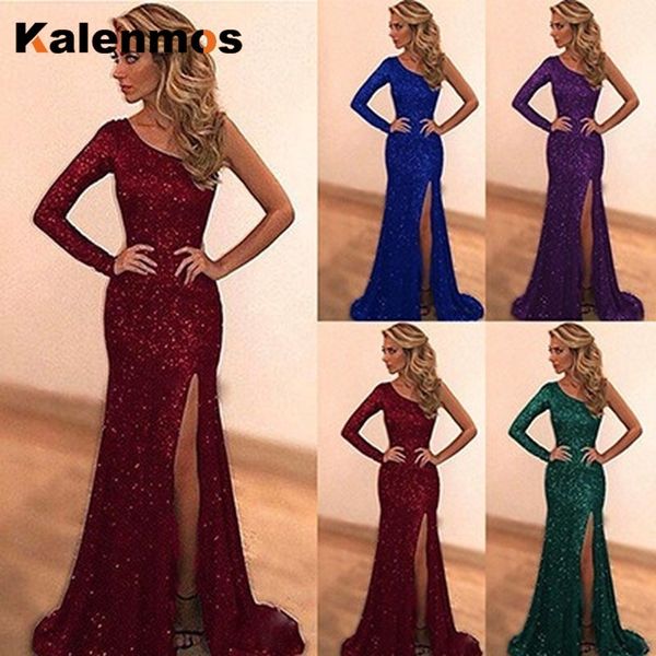 evening party night women dresses strapless single-shoulder sleeve sequin bodycon high split slim banquet prom long dress, Black;pink
evening party night women dresses strapless single-shoulder sleeve sequin bodycon high split slim banquet prom long dress, Black;pink
