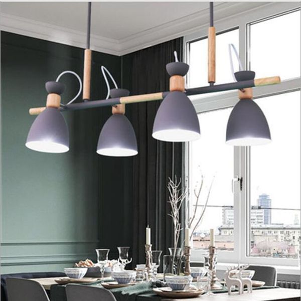 Wood Modern Led Pendant Lights Nordic Kitchen Island Hanging Lamp Natural Dining Table Lighting E27 Ac 100-240v