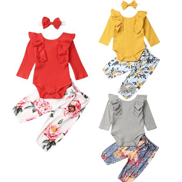 0-24m newborn infant kids baby girls clothes sets solid knit long sleeve romper+print pants+headband, White
0-24m newborn infant kids baby girls clothes sets solid knit long sleeve romper+print pants+headband, White