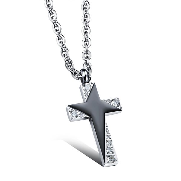 personality charm double star cross pendants necklace jewelry stainless steel designer necklace men women lover gift couple religious jewel, Silver 
personality charm double star cross pendants necklace jewelry stainless steel designer necklace men women lover gift couple religious jewel, Silver