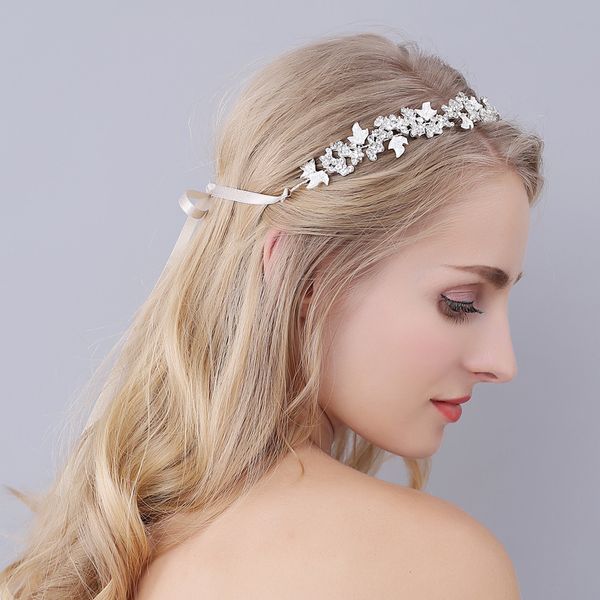 le liin leaf silver crystal headband handmade bride hair jewelry wedding hair accessory, Golden;white
le liin leaf silver crystal headband handmade bride hair jewelry wedding hair accessory, Golden;white