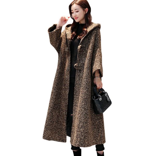 autumn winter plus size cloak hooded cocoon type jacket women plus long windbreaker 2017 new ukraine warm female woolen coatx230, Black
autumn winter plus size cloak hooded cocoon type jacket women plus long windbreaker 2017 new ukraine warm female woolen coatx230, Black