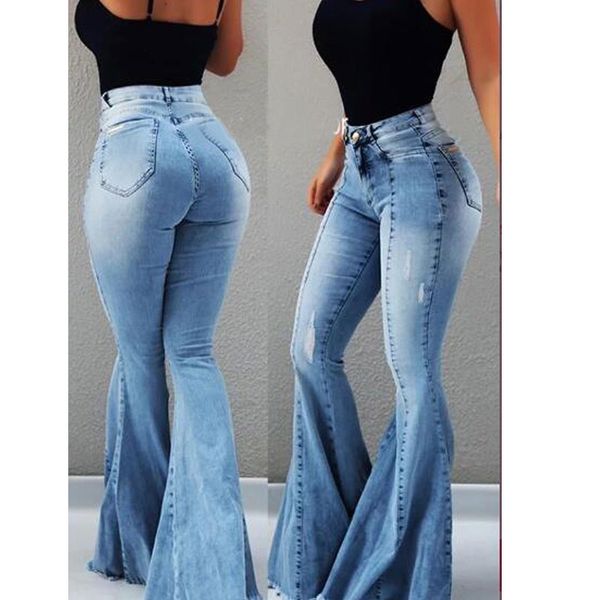 retro washed stretch flare pants south american style women's jeans casual high waist light blue plus size trousers for women
retro washed stretch flare pants south american style women's jeans casual high waist light blue plus size trousers for women