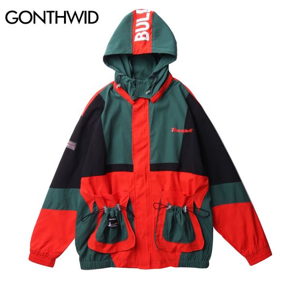 gonthwid vintage multi pockets color block patchwork zip up windbreaker hooded track jackets streetwear hip hop casual coat, Black;brown
gonthwid vintage multi pockets color block patchwork zip up windbreaker hooded track jackets streetwear hip hop casual coat, Black;brown