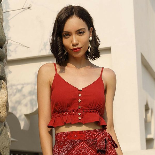 casual sleeveless v-neck tshirt t-shirt buttons camisole tank vest solid lace camis 2019 women ladies summer crop, White
casual sleeveless v-neck tshirt t-shirt buttons camisole tank vest solid lace camis 2019 women ladies summer crop, White