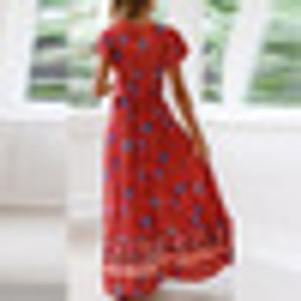 short sleeves loose cocktail floral beach womens v-neck breathable maxi dress, Black;gray
short sleeves loose cocktail floral beach womens v-neck breathable maxi dress, Black;gray