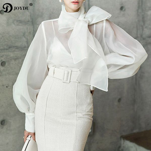 joydu elegant perspective womens and blouses lantern sleeve lace up bow shirts female 2019 new spring fashion korean shirt, White
joydu elegant perspective womens and blouses lantern sleeve lace up bow shirts female 2019 new spring fashion korean shirt, White