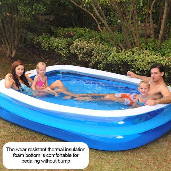 1.1m-3.05m Children's Home Use Paddling Pool Large Size Inflatable Square Swimming Pool Heat Preservation Kids Inflatable