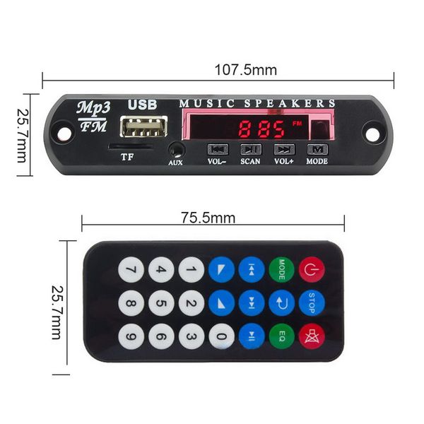 аудио модуль bluetooth автомобиля mp3-плеер 5v 12v дистанционного декодирование совет usb tf fm-радио с слот для карты sd / usb / fm decoder
аудио модуль bluetooth автомобиля mp3-плеер 5v 12v дистанционного декодирование совет usb tf fm-радио с слот для карты sd / usb / fm decoder
