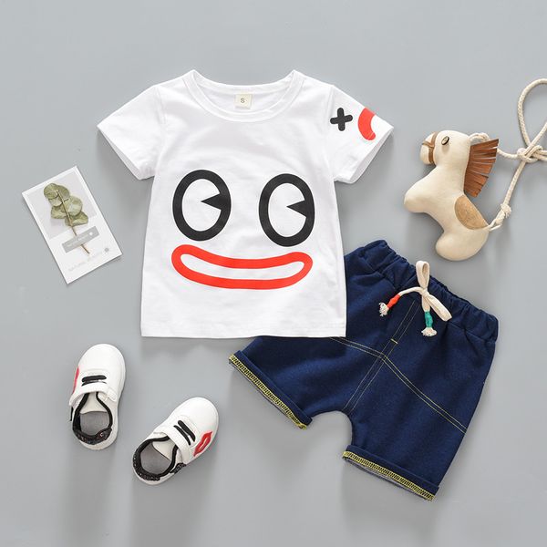 summer baby boys clothes short sleeve cartoon print t-shirt shorts toddler casual outfits sets, White
summer baby boys clothes short sleeve cartoon print t-shirt shorts toddler casual outfits sets, White