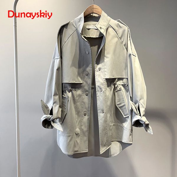 women autumn spring trench coat single breasted loose elastic waist korean casual long coat female khaki bow, Tan;black
women autumn spring trench coat single breasted loose elastic waist korean casual long coat female khaki bow, Tan;black
