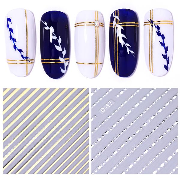 1 sheet 3d nail sticker gold silver stripe lines nail decals adhesive striping tape diy design art decoration tool, Black
1 sheet 3d nail sticker gold silver stripe lines nail decals adhesive striping tape diy design art decoration tool, Black