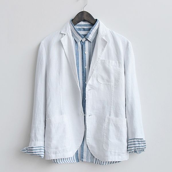 2020 winter smart casual blazers men single button 100%linen jacket fashion coats male suits clothes y2374, White;black
2020 winter smart casual blazers men single button 100%linen jacket fashion coats male suits clothes y2374, White;black