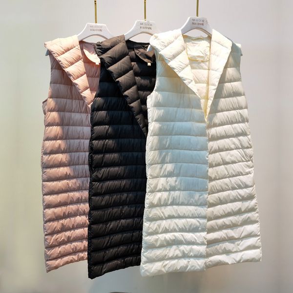 2018 new women sleeveless jacket slim hooded ultra light white duck down vest parka female midi long down waistcoat coat ab1123, Black
2018 new women sleeveless jacket slim hooded ultra light white duck down vest parka female midi long down waistcoat coat ab1123, Black