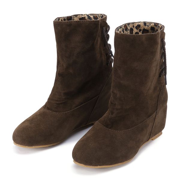 youyedian women boots 2019 flock mid calf boots lace up wedges female shoes casual autumn women botas mujer invierno, Black
youyedian women boots 2019 flock mid calf boots lace up wedges female shoes casual autumn women botas mujer invierno, Black