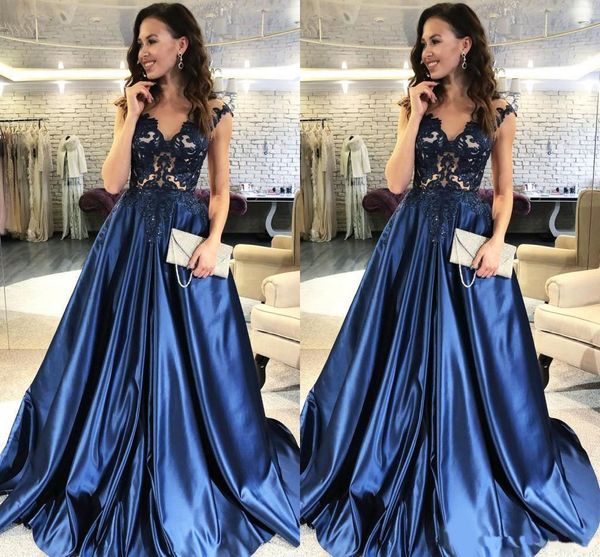 navy blue a line evening dresses long cap sleevess elastic satin formal evening dresses appliques beaded vestidos de festa party gowns, Black;red
navy blue a line evening dresses long cap sleevess elastic satin formal evening dresses appliques beaded vestidos de festa party gowns, Black;red