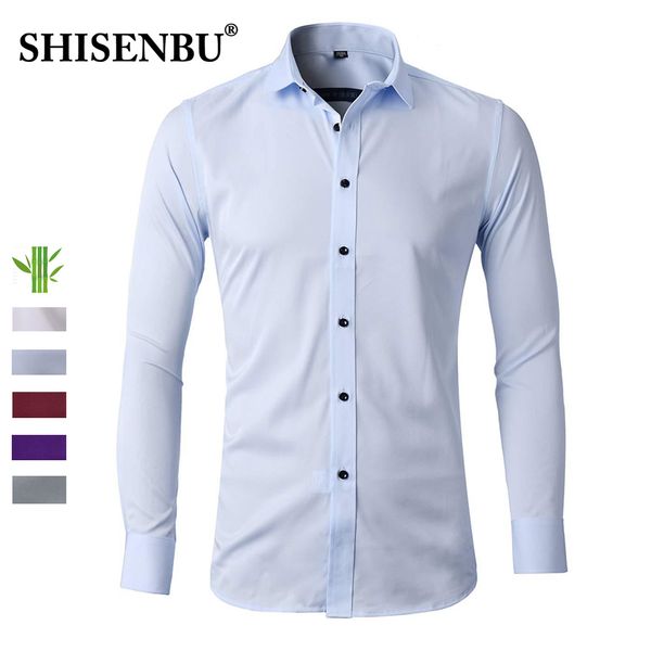 men's bamboo fiber dress shirt slim fit casual elastic white formal shirts for business men long sleeve cotton new, White;black
men's bamboo fiber dress shirt slim fit casual elastic white formal shirts for business men long sleeve cotton new, White;black