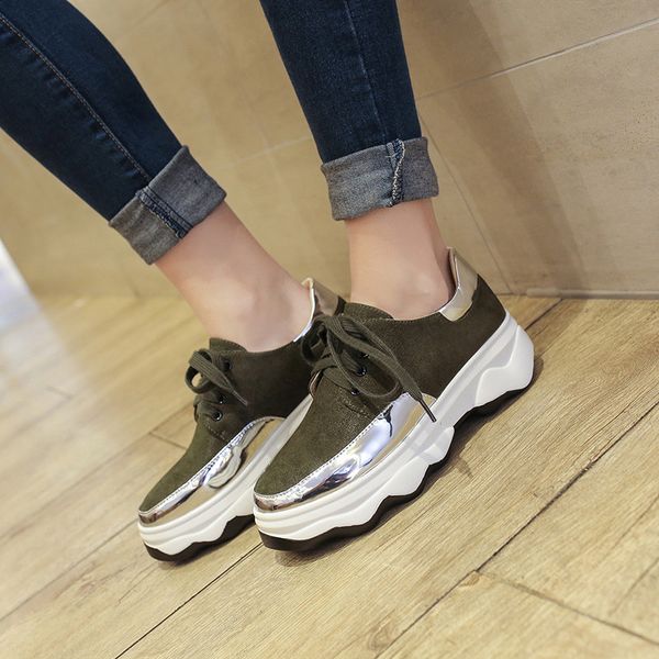 2018 new casual flat platform shoes sneakers women army green black lace up ladies broue shoes creepers plus size flats
2018 new casual flat platform shoes sneakers women army green black lace up ladies broue shoes creepers plus size flats