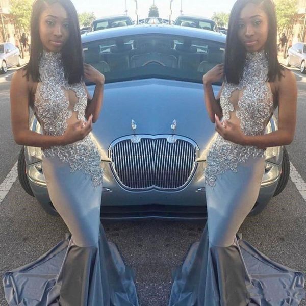 2019 Elegant High Neck Mermaid Prom Dresses Silver Lace Appliques Beaded Floor Length Long Evening Party Gowns Custom Made African Dresses
2019 Elegant High Neck Mermaid Prom Dresses Silver Lace Appliques Beaded Floor Length Long Evening Party Gowns Custom Made African Dresses