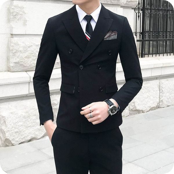 2piece latest coat pants designs black men suits peaked lapel slim fit man blazer business jacket custom made costume homme terno masculino, Black;gray
2piece latest coat pants designs black men suits peaked lapel slim fit man blazer business jacket custom made costume homme terno masculino, Black;gray