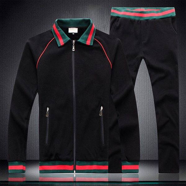 The Latest Red and Green Stripe Panelled Lapel Mens Designer Tracksuits Black White and Gray Length Sleeve Sweat Suits
The Latest Red and Green Stripe Panelled Lapel Mens Designer Tracksuits Black White and Gray Length Sleeve Sweat Suits