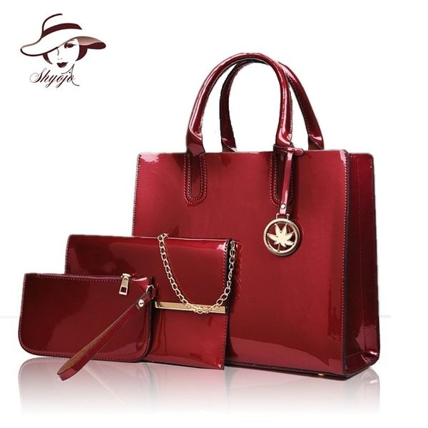 3pc/set patent leather composite bag women tote handbags ladies fashion shoulder bags+clutch+cards wallet
3pc/set patent leather composite bag women tote handbags ladies fashion shoulder bags+clutch+cards wallet
