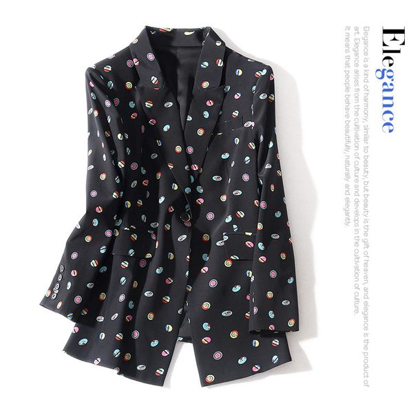 autumn new suit collar cartoon dot printed long sleeve of 19 meters long and 30 mu heavy silk suit jacket, Tan;black
autumn new suit collar cartoon dot printed long sleeve of 19 meters long and 30 mu heavy silk suit jacket, Tan;black