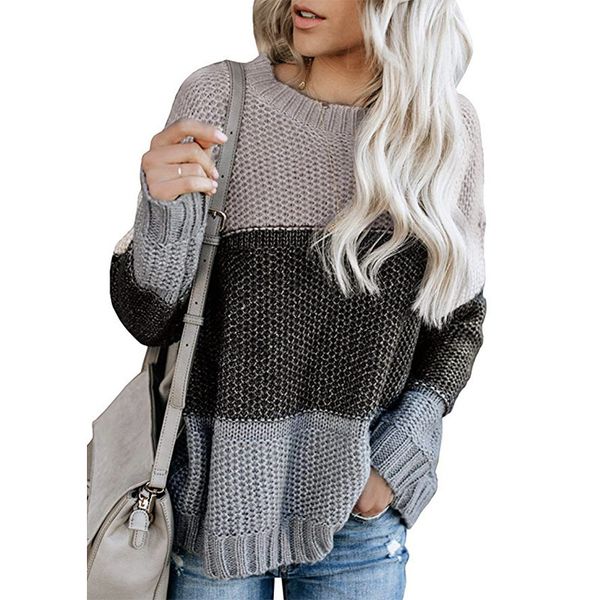 2020 autumn winter women v neck striped patchwork sleeve knit sweater women loose pullover fall sweaters femal pullovers, White
2020 autumn winter women v neck striped patchwork sleeve knit sweater women loose pullover fall sweaters femal pullovers, White