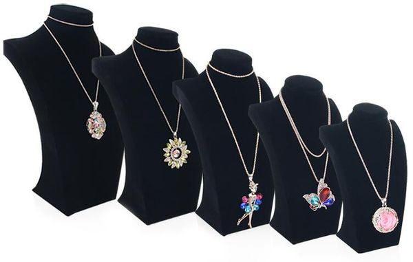 classic necklace stand jewelry black model mannequin display necklace pendants holder jewelry organizer shelf neck bust showcase, Black;white
classic necklace stand jewelry black model mannequin display necklace pendants holder jewelry organizer shelf neck bust showcase, Black;white