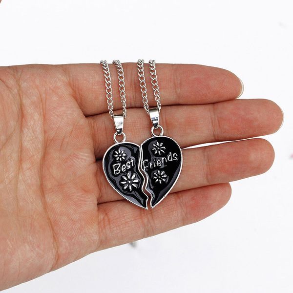 heart shaped pendant necklace couple broken heart friends necklaces trendy colorful friendship jewelry, Silver
heart shaped pendant necklace couple broken heart friends necklaces trendy colorful friendship jewelry, Silver