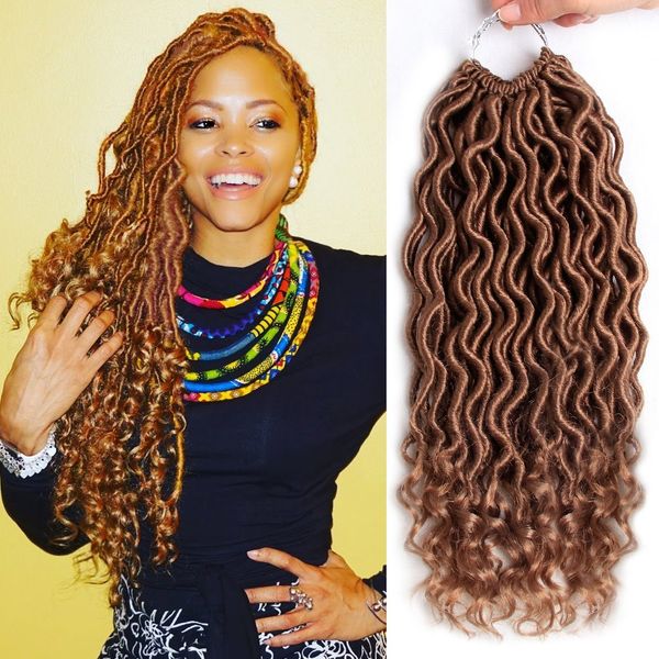 1pcs 18 inches goddess locs crochet braiding hair faux locs braiding hair with curly ends heat resistant synthetic hair extension, Black
1pcs 18 inches goddess locs crochet braiding hair faux locs braiding hair with curly ends heat resistant synthetic hair extension, Black