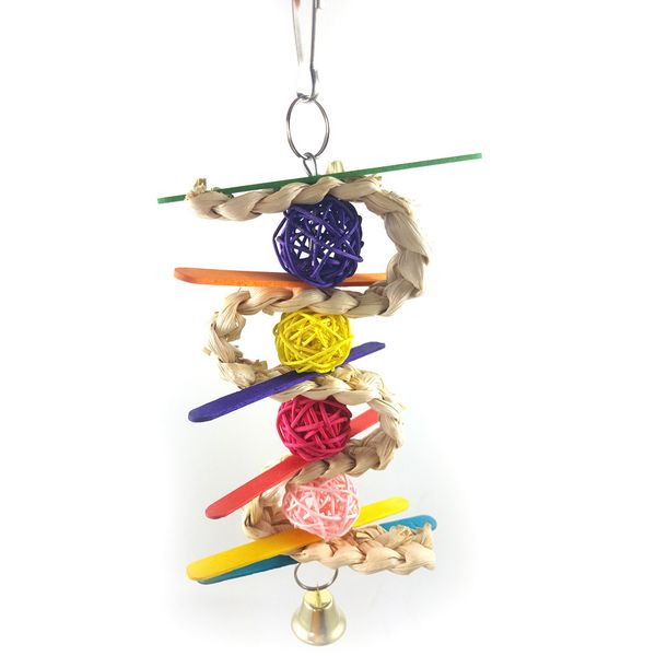 hz - 13 ) parrot toys bird toys corn skin weave gnaw sepaktakraw toys