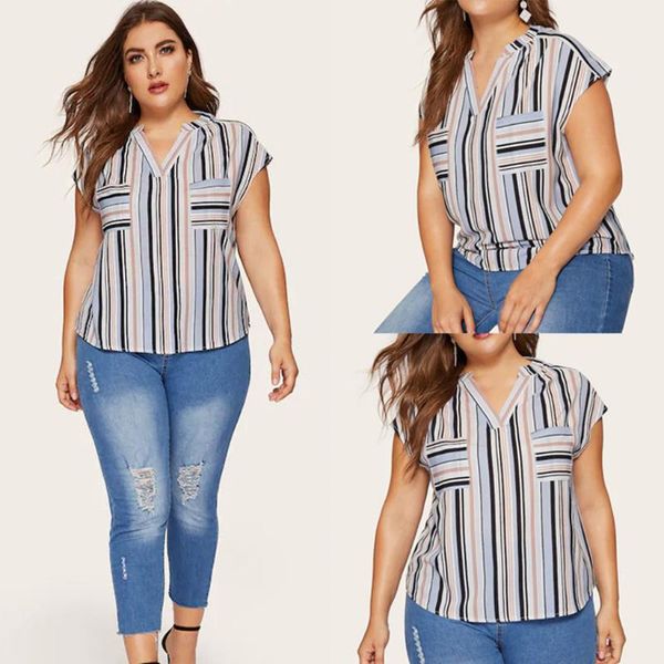 plus size womens shirt female casual v-neck stripe print sleeveless t shirt tee clothing lady v neck summer t-shirt poleras, White
plus size womens shirt female casual v-neck stripe print sleeveless t shirt tee clothing lady v neck summer t-shirt poleras, White