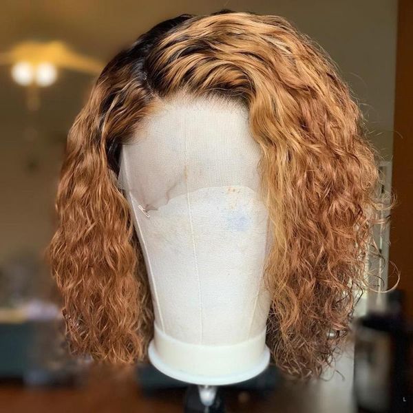 13*4 water wave ombre color short bob curly lace front human hair wigs with 150% plucked remy brazilian bleached knots hairline, Black;brown
13*4 water wave ombre color short bob curly lace front human hair wigs with 150% plucked remy brazilian bleached knots hairline, Black;brown