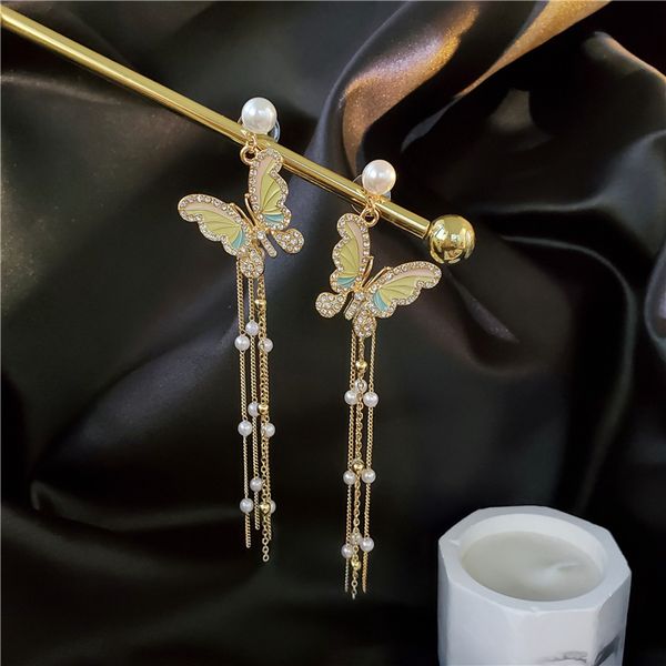 fashion luxury designer diamonds long pearl tassel beautiful drop chandelier dangle butterfly earrings for women girls silver post
fashion luxury designer diamonds long pearl tassel beautiful drop chandelier dangle butterfly earrings for women girls silver post