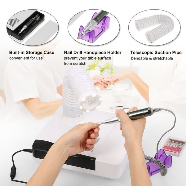 60w electric nail drill machine with nail dust collector 4-in-1 tool kit collection & trimming equipment manicure tool
60w electric nail drill machine with nail dust collector 4-in-1 tool kit collection & trimming equipment manicure tool