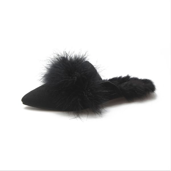 winter furry woman mules shoes slippers office plush sandals fur slides, Black
winter furry woman mules shoes slippers office plush sandals fur slides, Black